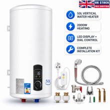 50L Electric Storage Water Heater Vertical Electric Hot Water Cylinder UKSTOCK