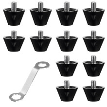 flintronic 12PCS Football Boots Studs Replacement, 2Sizes Transparent Anti-Slip Rugby Stud, Plastic Studs for Adults Children Soccer Rugby Shoes Vari
