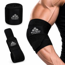 WildBeast Elbow Wraps for Weightlifting Men(Pair), Stretchable 41" Elbow Compression Strap, Weightlifting Strap for Bench Press, Strength Training & F