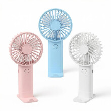 3 Pack Mini Handheld Fan USB Rechargeable Portable Fans with 3 Speeds Detachable Cover Lightweight Pocket-Size Cooling Desk Fan for Travel Makeup Sum