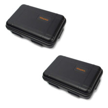 Milepetus 2pcs Large Outdoor Shockproof Waterproof Boxes Survival Airtight Case Plastic Survival Box Container Storage Case (Black, Large)