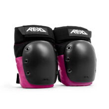REKD Ramp Knee Pads Black/Pink S, Impact Resistant Heavy Duty Neoprene Pads for Action Sports, Adjustable Straps, Breathable Material, Shock Absorpti