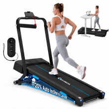 GEOTECH Heavy-Duty Walking Pad Treadmill with 20% Auto Incline, 400lbs Capacity, 4HP Brushless Motor, Ultra-Quiet, Compact Folding Treadmill Under Des