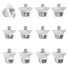 55 Sport World Cup Metal-Tipped Replacement Football Studs - 12 Pack (13/16mm) - White