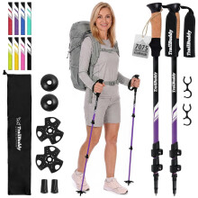 TrailBuddy Trekking Poles – Lightweight 7075 Aluminum Hiking Poles for Women, Men & Seniors – Collapsible Walking Sticks for Travel, Trails & Bala