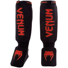 Venum, Kontact Shin Guards, Men's, XL, Black/Red