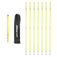 Hy-Pro Agility Pole - Collapsible, With Spike, 8 pack, Slalom Poles, Training Pole, Carry Bag, Drills, Training Equipment, Speed Training, Football T