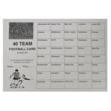 Crystals Club Supplies 10 x 40 Team Football Fundrsising scratch Card