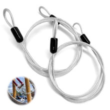Neyared 2PCS Wire Lightweight Bike Lock Cable, Double Loop Steel Security Lock Chain for Padlocks Scooter Bicycle Suitcase(79inch)
