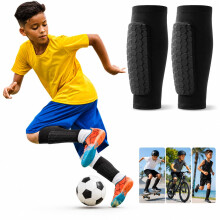 Kids Soccer Shin Guards- Certified Shin Pad Sleeves Kids Football Gear, Breathable and Lightweight Football Shin Guards Shin Protector for Boys/Girls