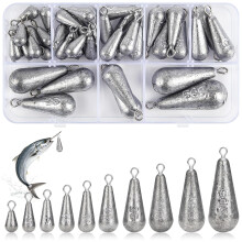 40Pcs Small Fishing Weights, Iron Fishing Sinkers Weights with Swivel