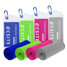CSITE 4 Pack Cooling Towels (120x12cm) for Neck and Face, Ice Towel for Hot Weather, Soft Breathable Chilly Gym Towels, Microfiber Towel for Work Out,