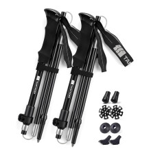 TANSTRIDER Trekking Poles for Hiking - Collapsible Lightweight 7075 Aluminum Hiking Sticks, 110-135 cm Adjustable Tri-Fold Walking Poles with Anti-Sli