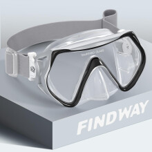 Findway Diving Mask with Elastic Fabric Strap, Snorkel Mask Adults with Nose Cover for Mens and Womens, Swimming Goggles with 180 Panoramic HD Tempe