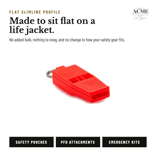 Acme ACME 636 Slimline Tornado Emergency Whistle, DG Orange 2