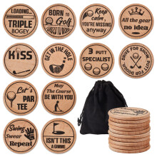 Namalu 12 Pcs Funny Golf Ball Marker Putting Green Marker with Bag, Classic