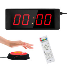 LUCKY TIME Gym Timer Clock with Start/Stop Button & Remote, LED Digital Timer with Remote, Large Stopwatch Countup Countdown Timer, Fitness Timer for