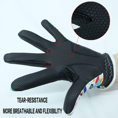 FINGER TEN Kids Golf Gloves Pair for Left and Right Hand(White, Medium) 2