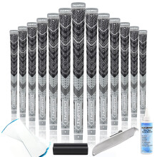 CHAMPKEY 13-Pack Half Cord Golf Grips with Installation Kit - All-Weather Performance Golf Club Grips for Men | High Traction & Feedback Design(Grey,O