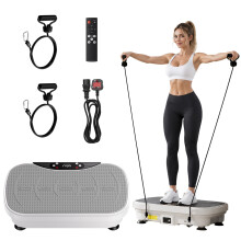Vibration Plate Exercise Machine, Vibration Plate for Weight Loss Lymphatic Drainage Machine, Vibration Fitness Trainers with Resistance Bands, Vibrat