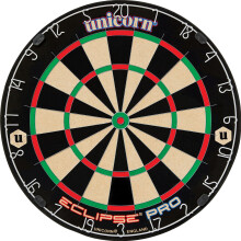 Unicorn Dartboard, Eclipse Pro, Ultra-Visible Number Ring & Spider, Championship Quality Sisal Bristle, Staple-Free Construction