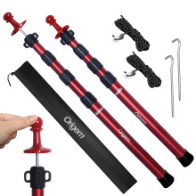 Origem Tent Poles, 2 Pcs Adjustable 90-280cm Camping Poles, Aluminium Telescopic Tarp Poles for Camping Tarp, 32mm Diameter Heavy Duty Awning Poles Se