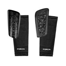 FORZA Pro Black-Out Shin Pads With Compression Sleeves | Elite Football Shin Guards with Sweat-Wicking EVA Foam & Secure Fit Sleeves – Available Siz