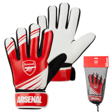 Hy-Pro Officially Licensed Arsenal F.C. Goalkeeper Gloves for Kids Teenagers - Non Slip Padded Palms Size 5 or 7 - Arsenal Gifts for Boys (Size 5)