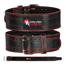 Dark Iron Fitness Medium 120 cm Genuine Leather Pro Weight Lifting Belt for Men and Women | Durable Comfortable & Adjustable with Buckle | Stabilizing