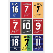 Man United Legends Gift Signed A4 Print Display Man Utd Gifts For Boys Digitally Reproduced Signature Manchester United Gifts For Men (Unframed)