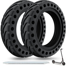 OUXI 8-1/2" Solid Scooter Tyre, 50/75-6.1 Puncture-Proof Honeycomb Rubber Wheel, Compatible with Gotrax Hiboy Ducati Cecotec Wispeed (2PCS)