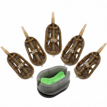 6PCS Method Feeder Set – 20g 30g Inline Fishing Feeders with Quick Release Mould, Carp Fishing Accessories, Pellet Bait Feeder for Saltwater and Fre