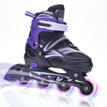 ERNAN Inline Skates,Adjustable Light up Kids Inline Skates, for Boys and Girls,Roller Skates for Kids Youth, Beginner (Purple, M)