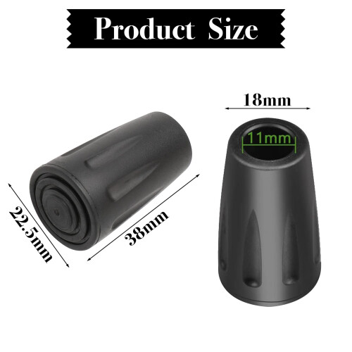 Walking Stick Rubber Tips,Walking Poles Rubber Tips Ferrules,2pcs(11mm) 1