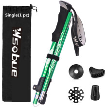 Trekking Pole, Collapsible Walking Hiking Stick for Men Women, Ultralight Aluminum Ski Pole with EVA Grip (Green 1 Pack)