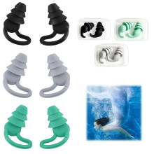 3 Pairs Waterproof Swimming Ear Plugs Adults for Surfing, Pool Showering