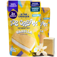Star Candies Vanilla Freeze Dried Ice Cream Sandwich | No Melting Freeze Dried Sweets | Crunchy & Delicious Camping Food | Premium Astronaut Ice Cream