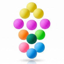 GroveEss 12 PCS Colored Table Tennis Balls 40mm,Ping Pong Ball Party Game