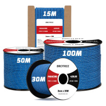 Brotree 3mm Paracord 425 100% Nylon 100M Rope 3 Strands Parachute Cord