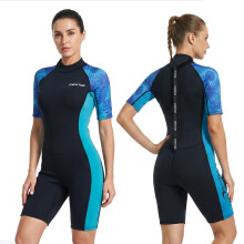 Owntop Women's Shorty Wetsuit with Back Zip, Blue XL