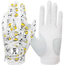 AXKAL Golf Gloves Men Left Hand with Ball Marker (Yellow, ML)