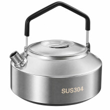 OHiZVZV 1L Stainless Steel Camping Kettle for Gas Stove – Small Portable Outdoor Water Kettle with Silicone Handle & Short Spout, Ideal for Camp Cof