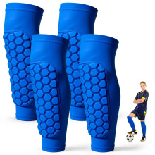 Football Shin Pads Boys 2 Pair, Shin Guards Sleeve Style Impact Protection, Shin Defender Kids Youth Fit, Ski Shin Guards for Football Training Sport
