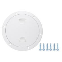 sourcing map Boat Hatch with Screws 6" Round White