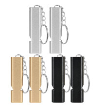 Elovara 6 Pcs Double Tube Aluminum Alloy Safety Whistle with Keychain