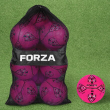 FORZA Footballs with Mesh Storage Carry Bag & Multiple Pack Sizes - Variety of Ball Types for Football Matches, Competitions & Training (Icon Pro (Pin