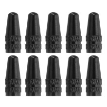 sourcing map 10pcs Bike Valve Caps Anodized Aluminum Road Bicycle Air Tire Valve Caps Dust Caps for MTB Road Racing Bicycle, Black