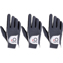FINGER TEN Golf Gloves Men Left Right Hand Grip 3 Pack (Grey, M, Right)