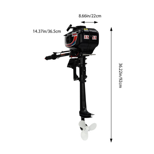 0.34 Gal 2 Stroke Boat Engine | Outboard Motor, Water Cooling 1.45kw 52cc 1