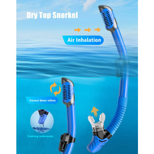 Lealinga Snorkel Set Adults 2Pack, Panoramic View Snorkel Mask 1